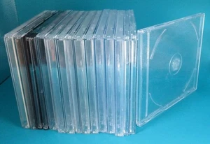Big 15+ Mixed LOT Plastic EMPTY CD-ROM Jewel CASES Storage Computer Music - Picture 1 of 2