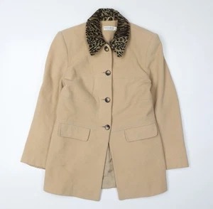 Charlotte Halton Women's Beige Wool Overcoat UK 12 - Picture 1 of 12