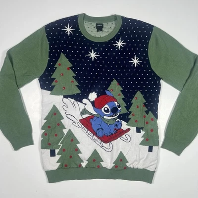 Disney Stitch LIGHT UP Christmas Sweater Lilo and Stitch Size Large - Image 1 of 4