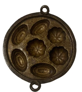 Antique Mold Kueh Baulu 4 Sponge Cake Cornbread Candy Gummy 10.5” Bronze Fall - Picture 1 of 5