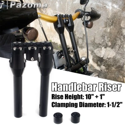 Elevadores de manillar estilo club de 1-1/2" de 10"+1" de alto para Harley Softail Dyna Sportster Foto 1 de 4