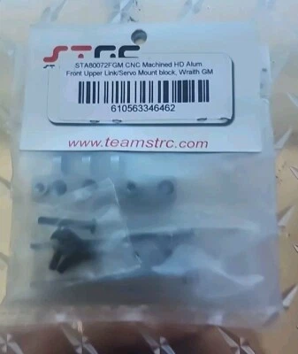 STRC STA80072FGM Aluminum Front Upper Link Servo Mount GunMetal : Axial Wraith - Image 1 of 2