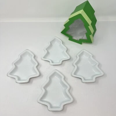 Crate & Barrel 6” White Ceramic Tree Shaped Baking Dishes By BIA (Set of 4) - Image 1 of 4
