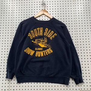VTG 70s Anvil South Side Snow Hunters Crewneck Sweatshirt Mens Fit Small 21x23 - Picture 1 of 15
