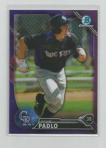 2016 Bowman Chrome KEVIN PADLO Purple Refractor 036/250 - Picture 1 of 1
