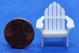 Dollhouse Miniature Quarter Scale Adirondack Chair in White - 1:48 - Picture 1 of 3