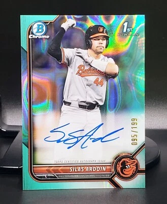 Silas Ardoin - 2022 Bowman Chrome RC Aqua Lava Refractor AUTO  (#SN /199) - Image 1 of 3