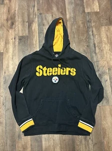 Felpa con cappuccio Majestic Pittsburgh Steelers calcio pullover giacca cucita logo media - Foto 1 di 6