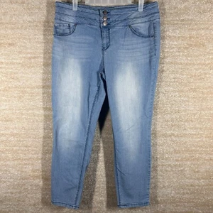 djeans Skinny Jeans Womens 12P Blue Stretch Comfy Classic Modern Triple Button - Picture 1 of 10