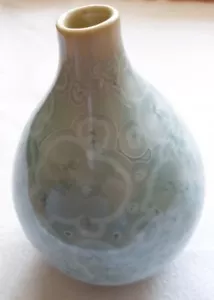 Simon Pearce Vase getöpfert türkis Crystalline Teal Teardrop Vase Höhe 15 cm - Bild 1 von 2