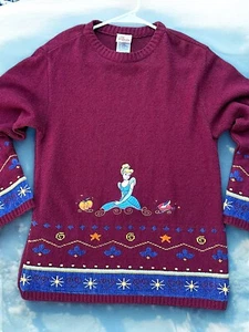 Vintage Disney Store Girls Cinderella Sweater Oversized Sz 10/12 - Picture 1 of 3