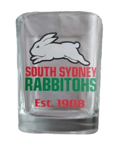 South Sydney Rabbitohs Est. 1908 Square Bottom 6cm Tall Shot Glass - Picture 1 of 5