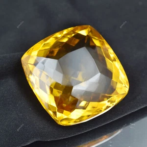 Natural Orange Citrine 141.55 Ct Best Square Cushion Cut CERTIFIED Gemstone - Picture 1 of 12