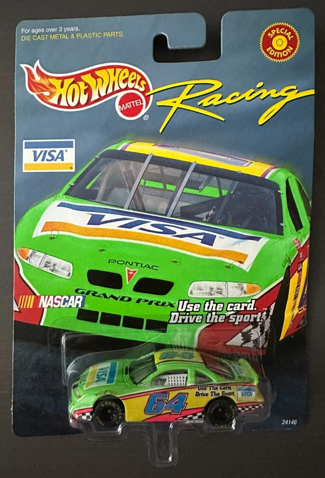 1999 Hot Wheels Racing Nascar Visa Credit #64 Special Edition Pontiac Grand Prix - Image 1 of 2