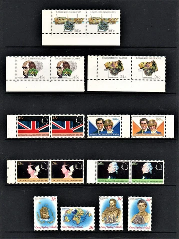MNH Vintage Collection of stamps " COCOS ' KEELING' ISLANDS Stamps 1980s Cover