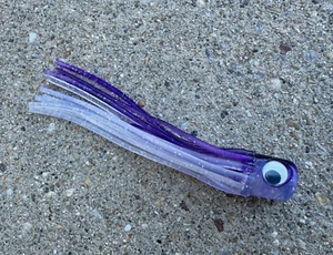 TACKLEWORKS Mini Chugger Flat Head 5.5" Lure Ballyhoo - Clear/Purple *SPECIAL - Picture 1 of 1
