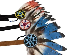 1 x Replica Native American Real Feather Prayer Fan Chakapa Shakapa Bhumpa - Picture 1 of 12