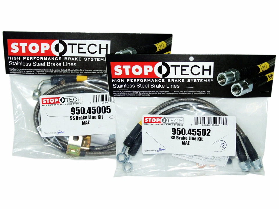 Líneas de freno trenzadas de acero inoxidable Stoptech (juego delantero y trasero / 45005+45502) Foto 1 de 1