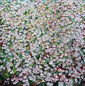 Original Impasto Oil Painting by Luiza Vizoli - Spring Blooms Apple Flowers - Picture 1 of 7