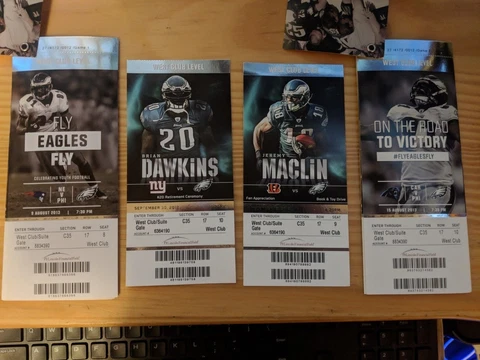 Philadelphia Eagles Ticket Stubs Collectibles No NFL tickets printed now! Cover