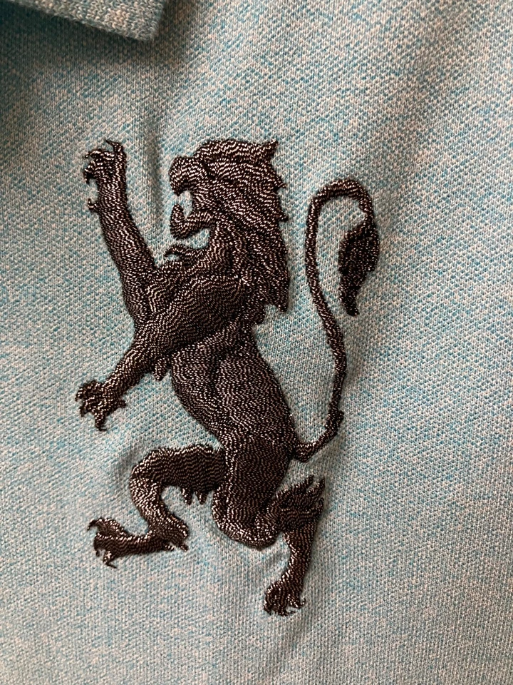 Polo masculino Giordano 3D Lion L azul ajuste cônico - Imagem 1 de 4