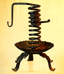 Rat de Cave Spiral Wrought Iron Tripod Candlestick Holder Adjustable Twist Up - Picture 1 of 4