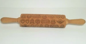 Star Wars Themed Embossed Wood Dough Rolling Pin Yoda Darth Vader Leia Luke R2D2 - Picture 1 of 7