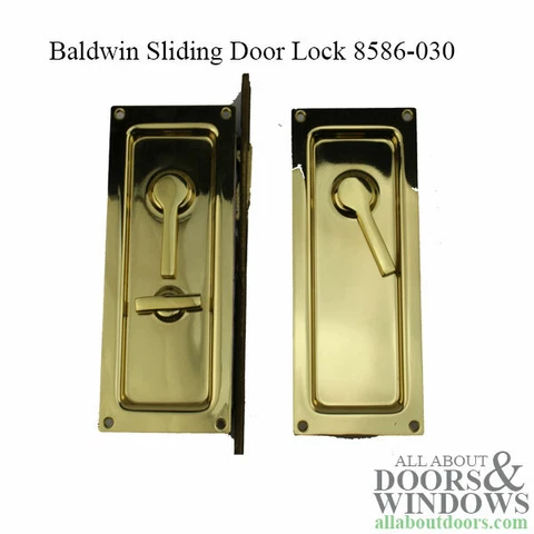 Baldwin Sliding Door Lock 8586-030, Gold Cover