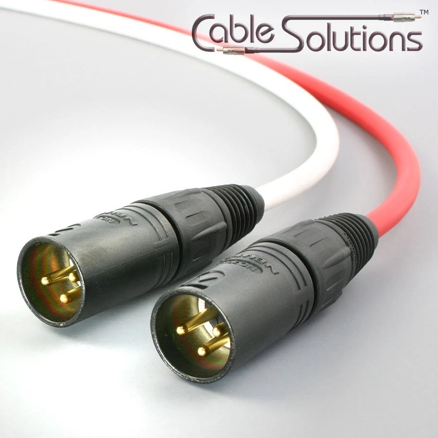 Canare Balanced XLR Audio Interconnect Cables 0.6m, White/Red Stereo Pair - Image 1 of 1