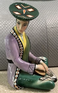 LARGE VINTAGE GIOVANNI RONZAN ITALIAN CERAMIC SPANISH ASIAN MANDALAY FIGURINE - Picture 1 of 11