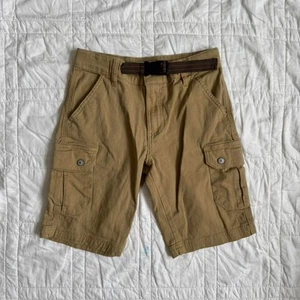 weatherproof vintage khaki cargo shorts belted boys size 12 summer casual - Picture 1 of 8