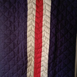 Pottery Barn Teen Quilted Red, Blue & Gray Shevron Striped Standard Sham - Picture 1 of 5