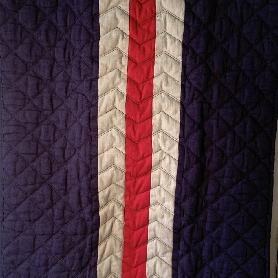 Pottery Barn Teen Quilted Red, Blue & Gray Shevron Striped Standard Sham - Image 1 of 4