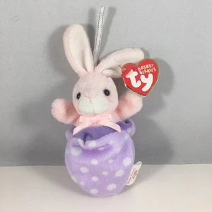 TY Basket Beanie Baby - PETEY the Easter Bunny (6 inch) MWMTs Plush Stuffed Toy - Picture 1 of 5