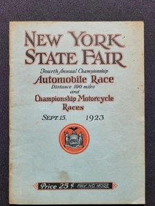 1923 AAA New York State Fair Auto Racing Program, Tommy Milton Wins - Picture 1 of 15