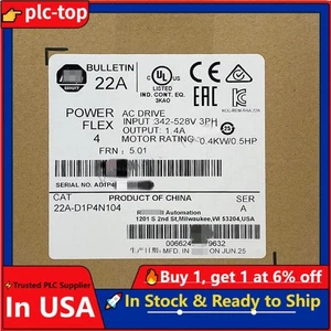 1P AB 22A-D1P4N104 Neu Versiegelt 22A-D1P4N104/A PowerFlex 4 0,4 kW 0,5 PS Wechselstromantrieb - Bild 1 von 6