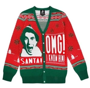 NWT Buddy The Elf Ugly Funny Christmas Cardigan Sweater OMG I KNOW HIM Sz Medium - Picture 1 of 1