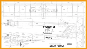 Tiger 2 by Carl Goldberg Models plan and parts templates CAD drawn - Picture 1 of 2