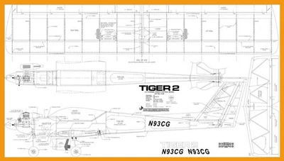 Tiger 2 by Carl Goldberg Models plan and parts templates CAD drawn - Image 1 of 2