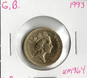 Moneda Gran Bretaña 1 Libra 1993 KM964, Isabel II - Imagen 1 de 2