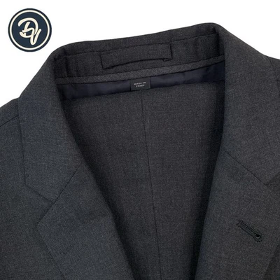Mens 40 R J.CREW Ludlow X Loro Piana Super 120's Solid Charcoal Grey Wool Suit - Image 1 of 4