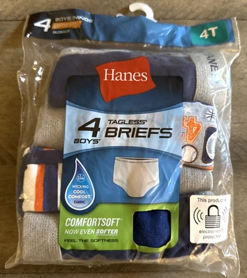 Hanes 4pk Toddler Boys' Size 4T Tagless Comfort Soft BriefsNEW - Image 1 of 2