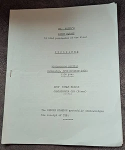 1976 Anup Kumar Biswas Cello Recital Programm St. Peter`s Eaton Square - Bild 1 von 5