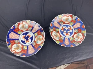 # Paires d Assiette en porcelaine décor de lièvre émaillée Imari Japon XIXème - Picture 1 of 4