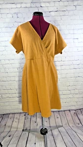 Madewell Mustard Wrap Dress - Picture 1 of 8