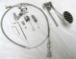 Street Rod 1930's 40's Ford Chevy Oval Aluminum Gas Pedal + 24" Cable & Spring - Bild 1 von 10