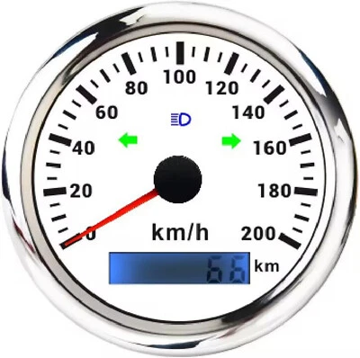 85mm Boat GPS Speedometer 0-200Km/h Odometer Gauge For Car Truck ATV Motorcycle - Image 1 of 4