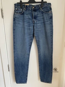 Pantalones de mezclilla cónicos regulares Edwin para hombre, ribete rojo Kurabo, talla W34 L32 azul medio NUEVO - Imagen 1 de 16