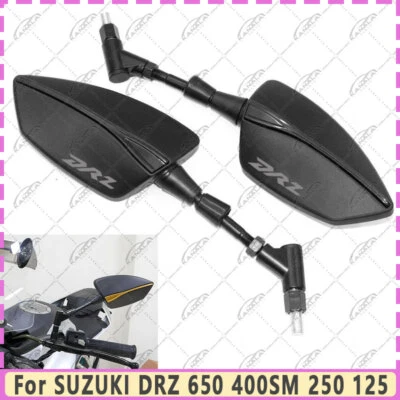 BLACK For SUZUKI DRZ 650 400SM 250 125 CNC Left Right Rear Rearview Mirrors NEW - Image 1 of 4