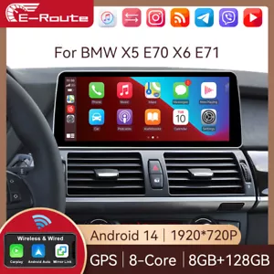 10.25'' For BMW X5 X6 E70 E71 CIC Touch Screen Android DSP GPS Navigation Carplay - Picture 1 of 20